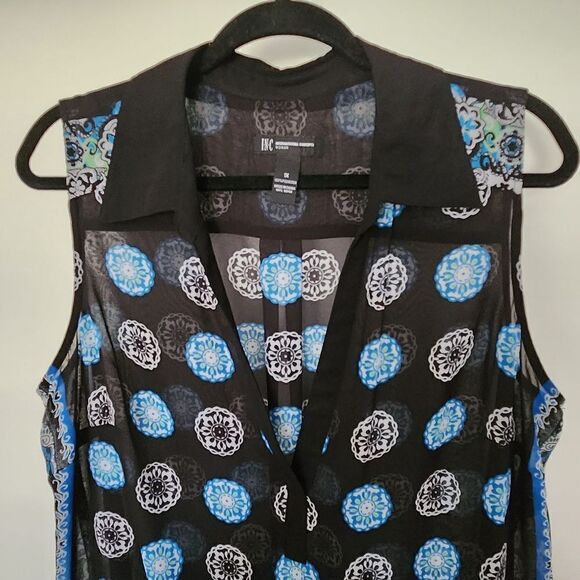 INC International Concepts Woman Sheer Deep V-Neck Sleeveless Blouse Size 1X - Picture 3 of 5